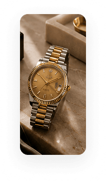 Luxury two-tone gold and silver wristwatch